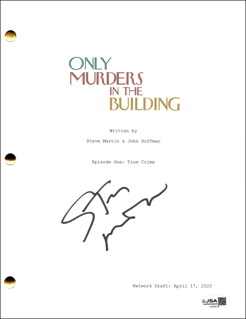 Steve Martin Signed Autograph Only Murders In the Building Pilot Script JSA COA