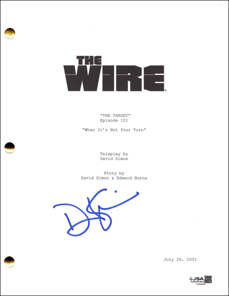 David Simon Signed Autograph The Wire Full Pilot Script Screenplay w/ JSA COA