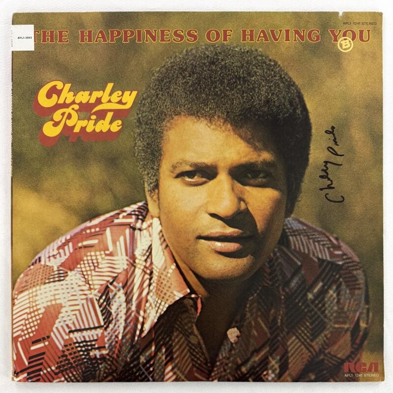 Charley Pride Signed Autograph Album Record LP - Happiness of Having You Beckett