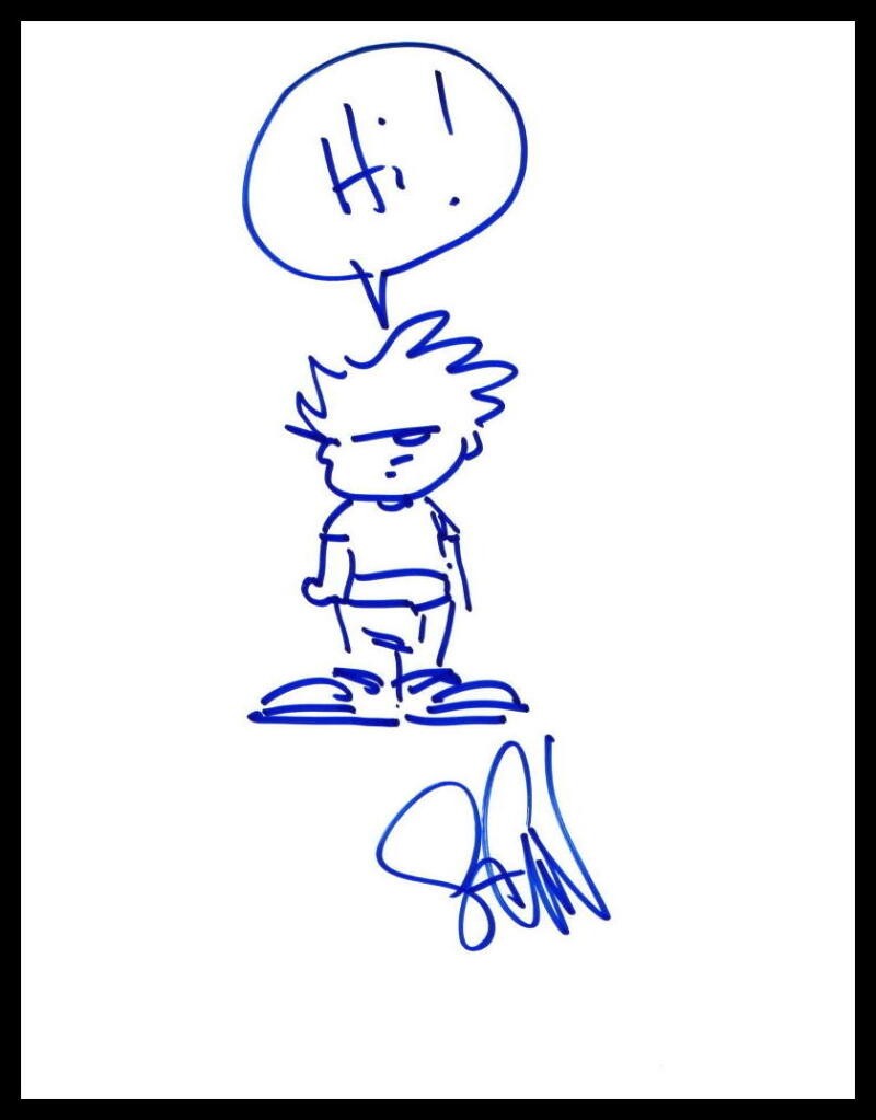 SETH GREEN HAND-DRAWN SIGNED AUTOGRAPH SKETCH - FAMILY GUY, ROBOT CHICKEN, IT