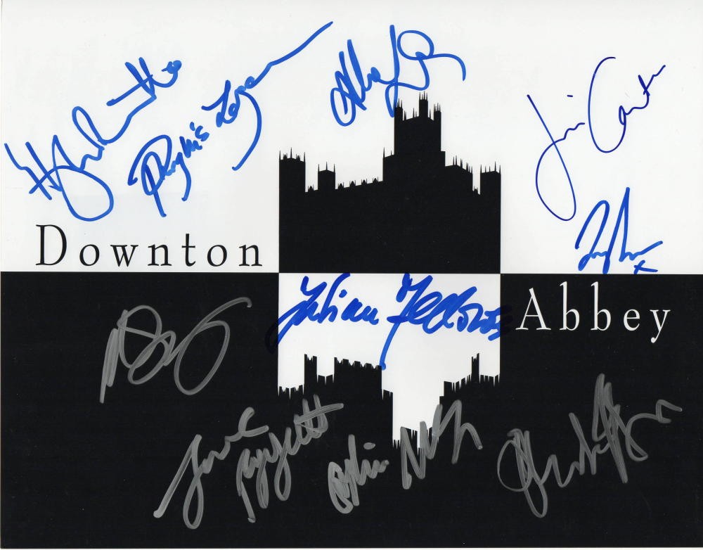 DOWNTON ABBEY CAST SIGNED AUTOGRAPHED 11x14 PHOTO LILY JAMES, HUGH BONNEVILLE +