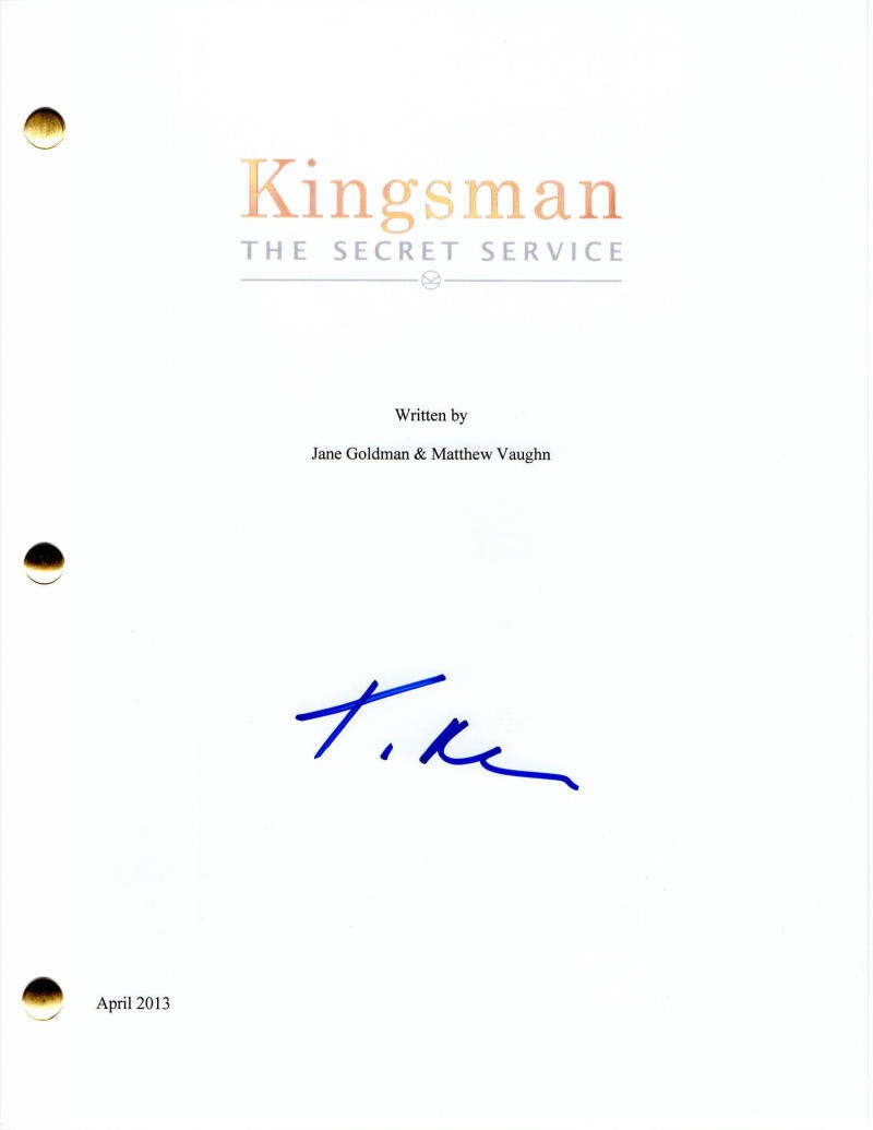 TARON EGERTON SIGNED AUTOGRAPH - KINGSMAN: THE SECRET SERVICE FULL MOVIE SCRIPT