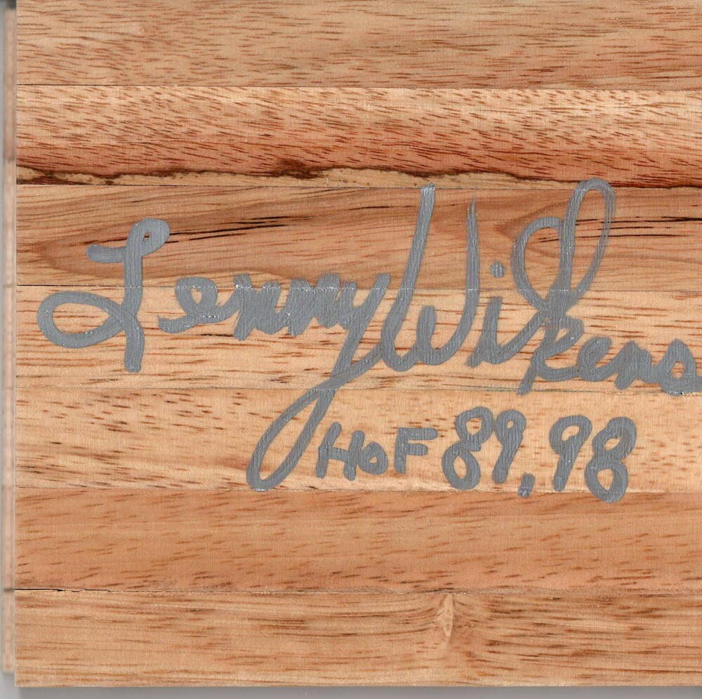 LENNY WILKINS SIGNED AUTOGRAPH - PARQUET FLOORBOARD - 50 GREATEST, HALL OF FAME
