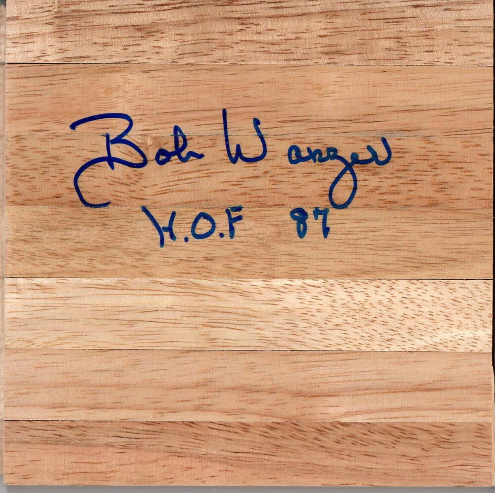 BOBBY BOB WANZER SIGNED AUTOGRAPH - PARQUET FLOORBOARD - HALL OF FAME, ROYALS
