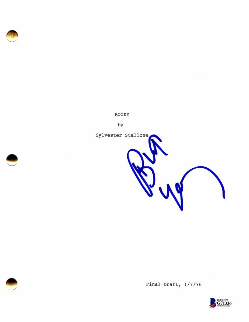 BURT YOUNG SIGNED AUTOGRAPH - ROCKY FULL MOVIE SCRIPT - SYLVESTER STALLONE