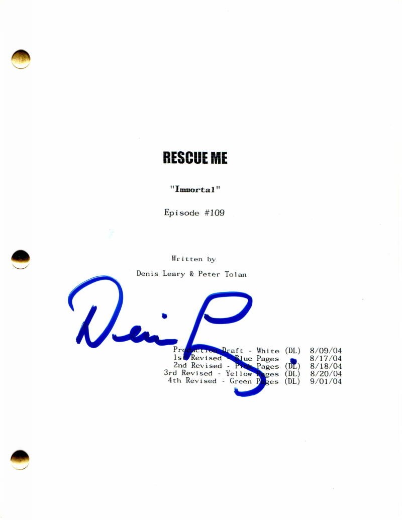 DENIS LEARY SIGNED AUTOGRAPH - RESCUE ME EPISODE SCRIPT - A BUG'S LIFE, ICE AGE