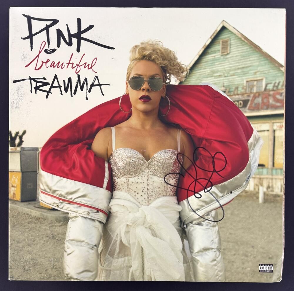 Pink P!nk Signed Autograph Album Vinyl Record - Beautiful Trauma w/ Beckett COA