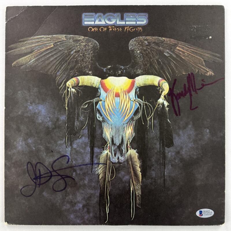 Randy Meisner JD Souther Signed Autograph Eagles Album Vinyl Record Beckett COA