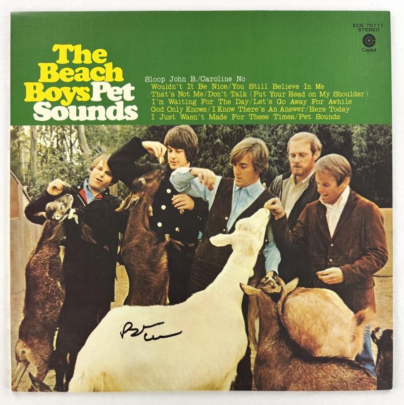 Brian Wilson Beach Boys Signed Autograph Album Record LP Pet Sounds Beckett COA