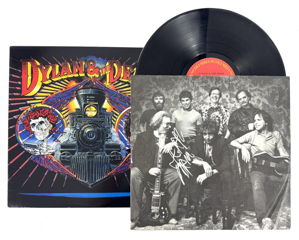 Jerry Garcia Signed Autograph Record Inner Sleeve - Bob Dylan & the Dead JSA COA