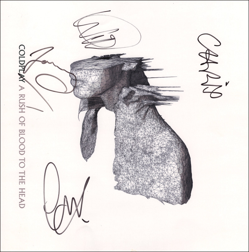Coldplay Full Band Signed Autograph 12x12 Album Insert - Chris Martin +3 Beckett