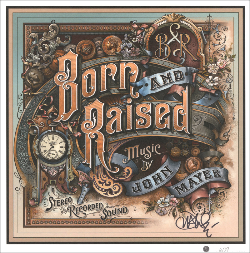 John Mayer Signed Autograph 12x12 Born and Raised LE Album Insert w/ Beckett COA
