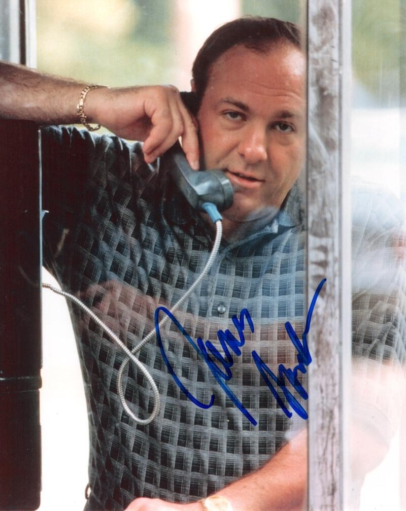 James Gandolfini Signed Autograph 8x10 Photo Tony Soprano Full Signature JSA COA