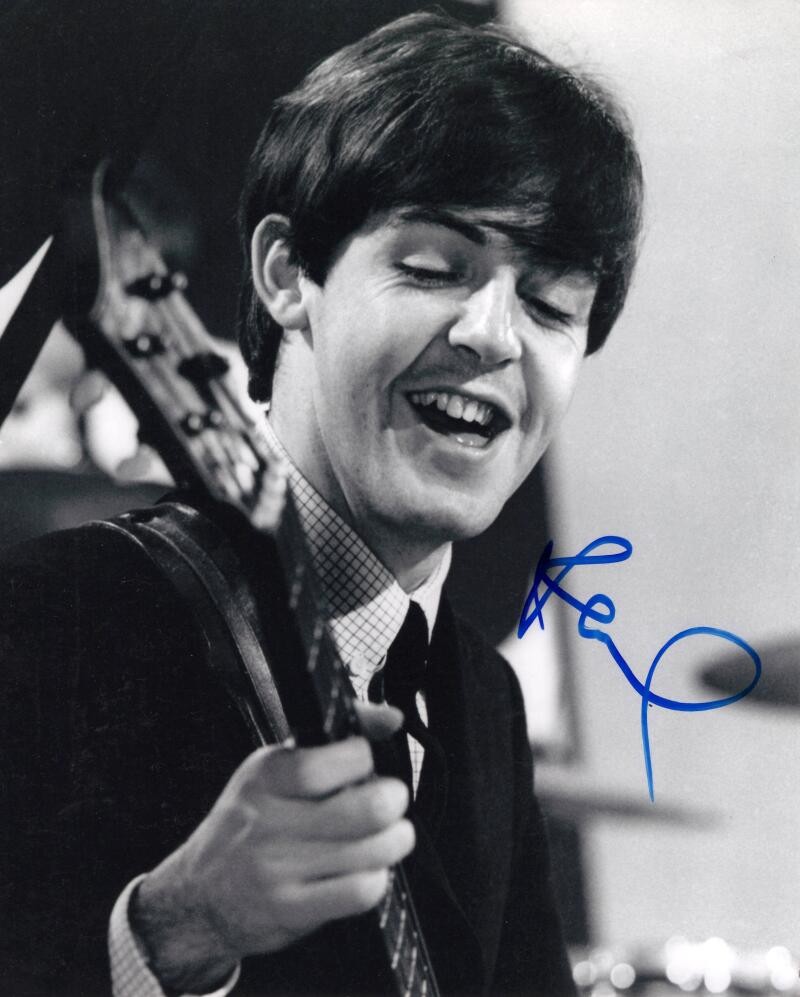 Paul McCartney The Beatles Signed Autograph 8x10 Photo - Playing Guitar JSA COA