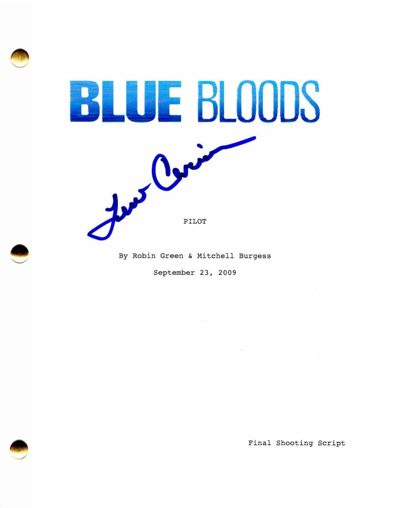 LEN CARIOU SIGNED AUTOGRAPH - BLUE BLOODS PILOT SCRIPT - TOM SELLECK, WAHLBERG