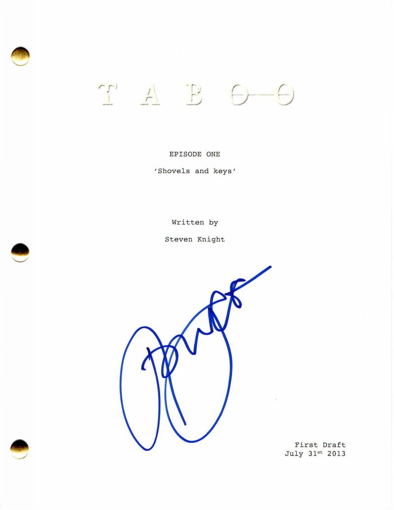 JONATHAN PRYCE SIGNED AUTOGRAPH - TABOO PILOT SCRIPT - STEVEN KNIGHT, TOM HARDY