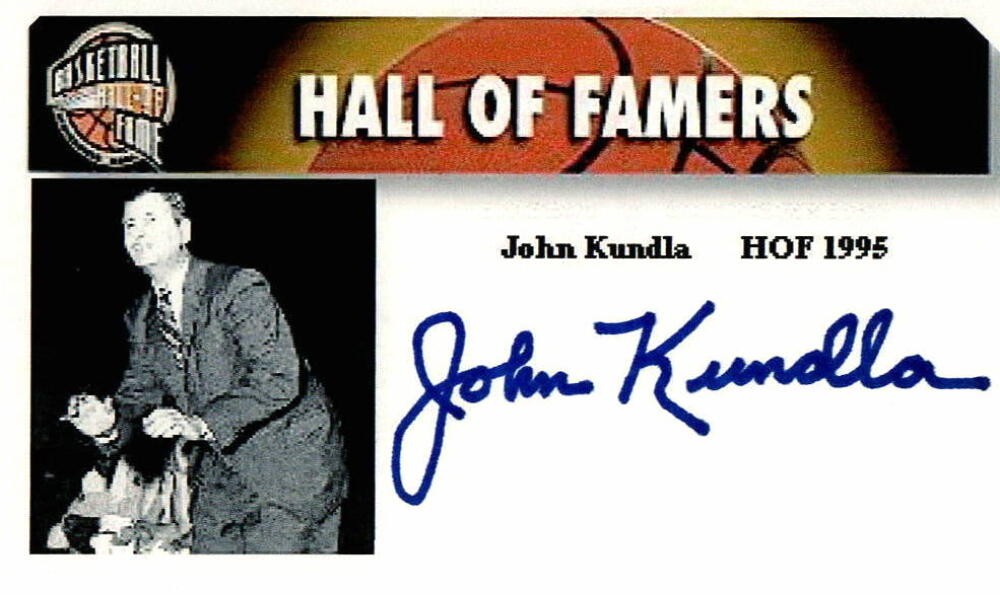 JOHN KUNDLA SIGNED AUTOGRAPH - CUSTOM INDEX CARD HALL OF FAME MINNEAPOLIS LAKERS