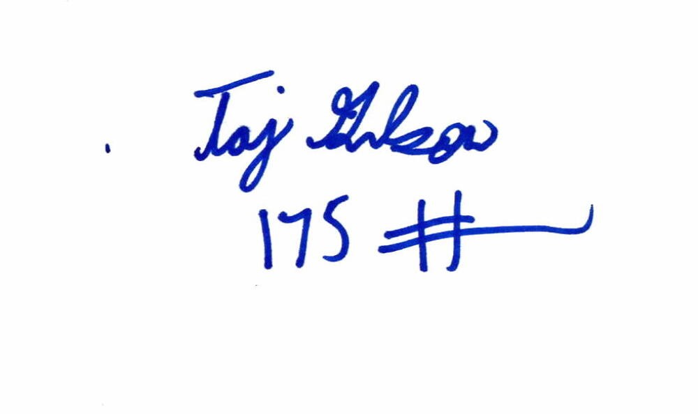 TAJ GIBSON SIGNED AUTOGRAPH - INDEX CARD - FULL NAME, USC TROJANS, CHICAGO BULLS