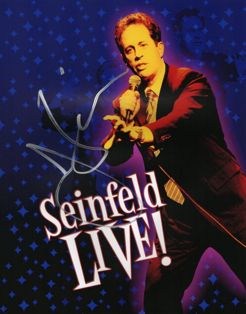JERRY SEINFELD SIGNED AUTOGRAPH 11X14 PHOTO - BEE MOVIE, COMEDIANS IN CARS, LIVE