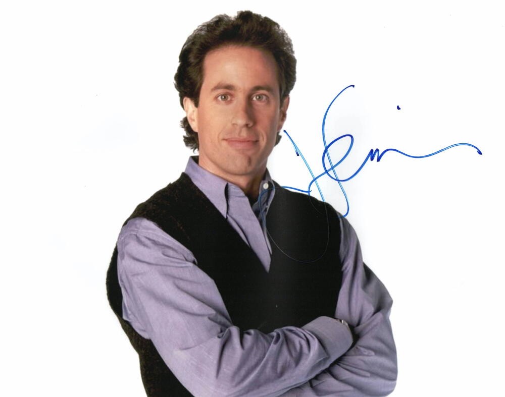 JERRY SEINFELD SIGNED AUTOGRAPH 11X14 PHOTO - COMEDIANS IN CARS GETTING COFFEE