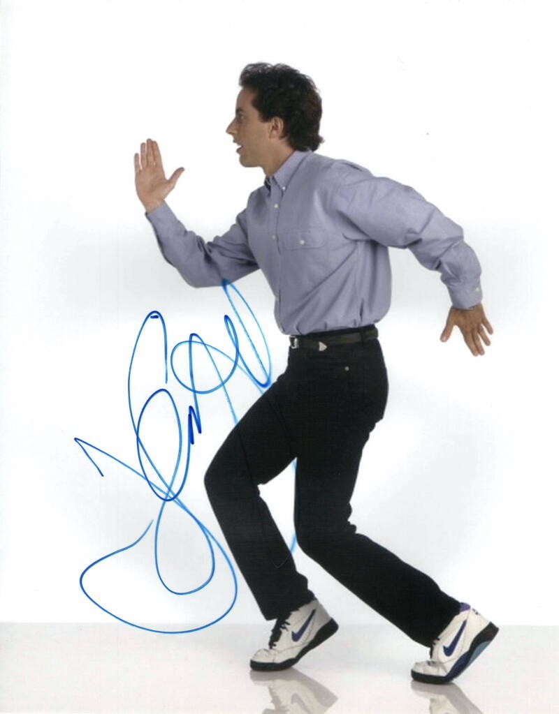 JERRY SEINFELD SIGNED AUTOGRAPH 11X14 PHOTO - CLASSIC FUNNY POSE TELEVISION ICON