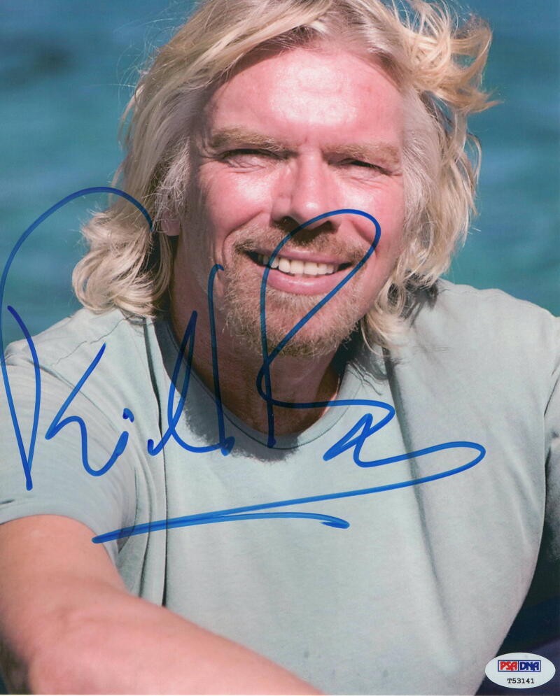 RICHARD BRANSON SIGNED AUTOGRAPH 8x10 PHOTO - VIRGIN ATLANTIC, GALACTIC PSA