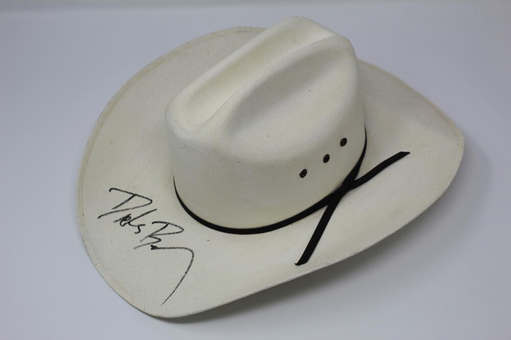 DIERKS BENTLEY SIGNED AUTOGRAPH COWBOY HAT -BLACK, THE MOUNTAIN, HOME, RISER