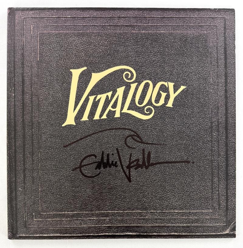 Eddie Vedder Signed Autograph Vitalogy Album Record Wave Art Sketch Beckett COA