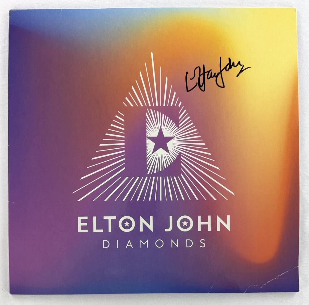 Elton John Signed Autograph Album Vinyl Record LP - Diamonds w/ Beckett COA