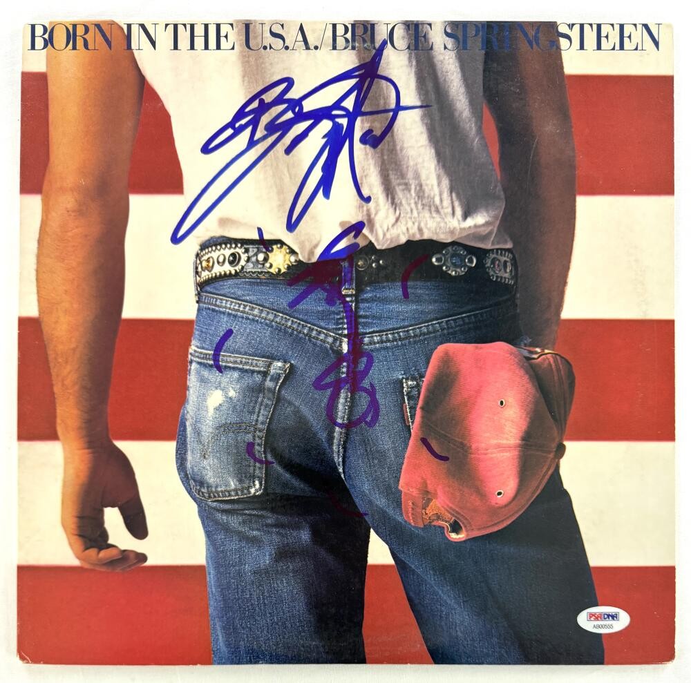 Bruce Springsteen Signed Autograph Born in the USA Album - Guitar Sketch PSA COA