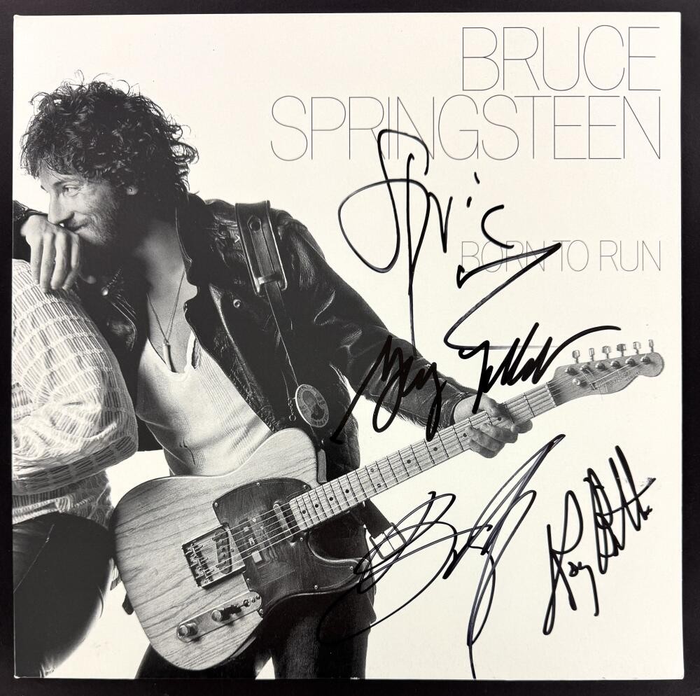 Bruce Springsteen E Street Band x4 Signed Autograph Born to Run Album LP BAS COA