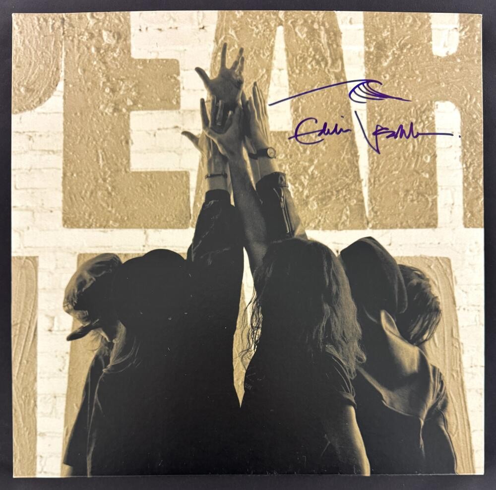 Eddie Vedder Signed Autograph Pearl Jam Ten Album Record Wave Art Sketch JSA COA