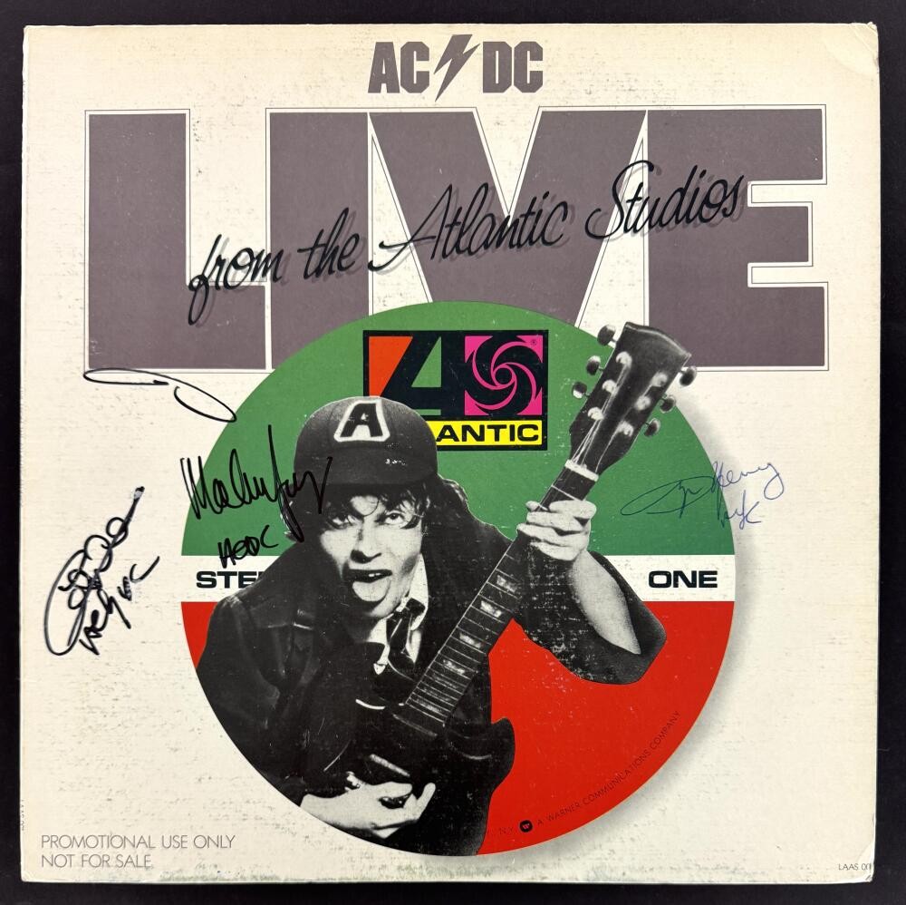 AC/DC Band x3 Signed Autograph Album Record - Malcolm Young Angus Cliff JSA COA