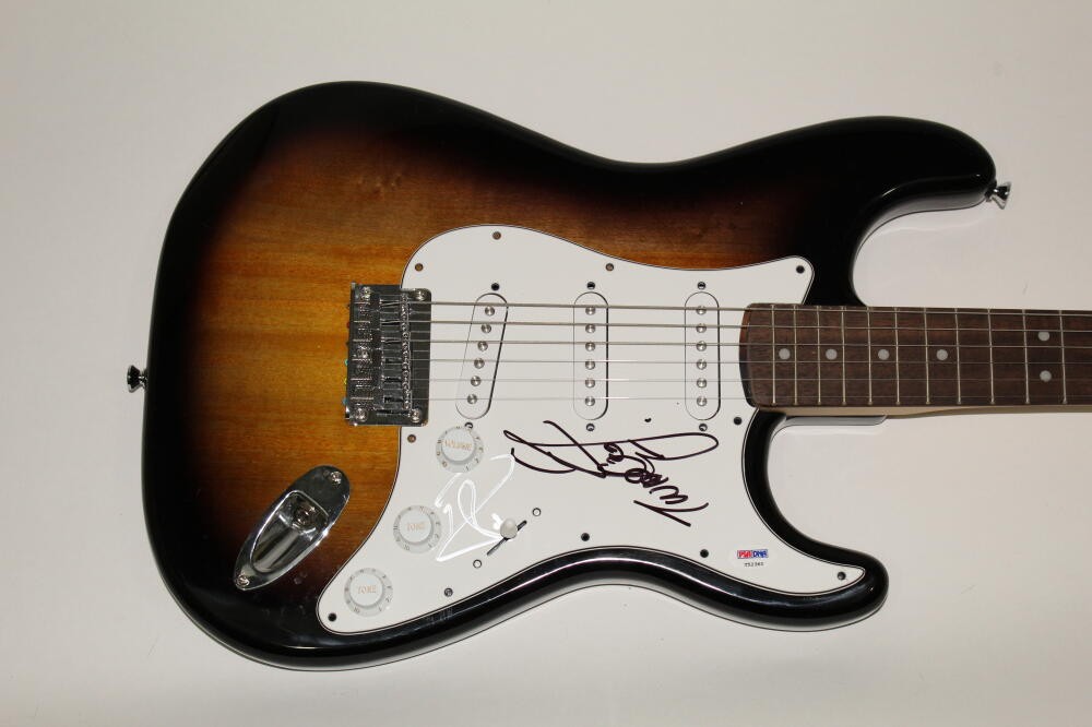 RICK NIELSEN & ROBIN ZANDER SIGNED AUTOGRAPH FENDER BRAND ELECTRIC GUITAR - PSA