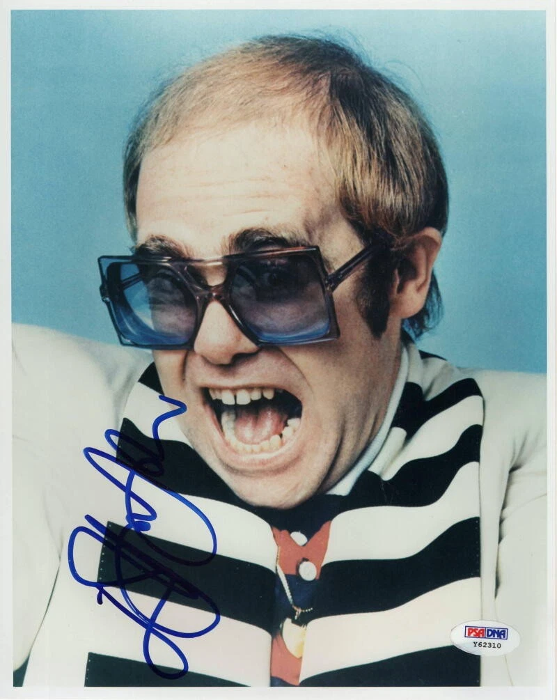 ELTON JOHN SIGNED AUTOGRAPH 8X10 PHOTO - HONKY CHATEAU, CARIBOU, LEGEND RARE PSA