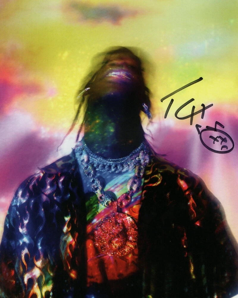 TRAVIS SCOTT SIGNED AUTOGRAPH 8X10 PHOTO ASTROWORLD RAPPER W ORIGINAL ART SKETCH