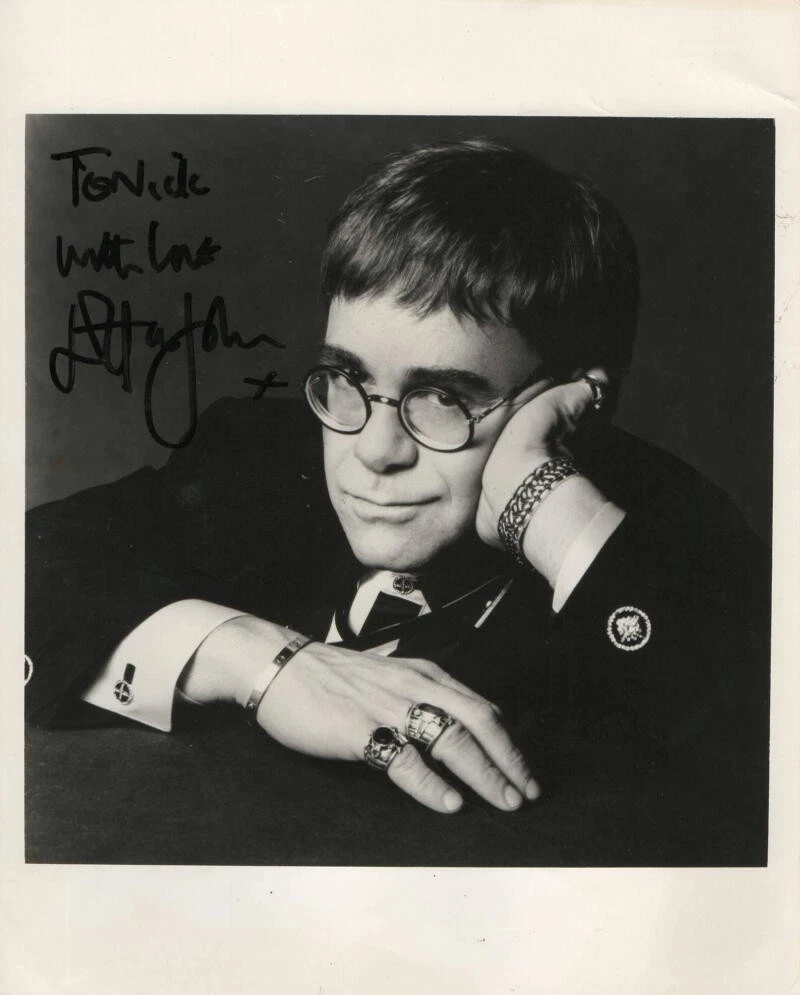 SIR ELTON JOHN SIGNED AUTOGRAPH 8X10 PHOTO - 