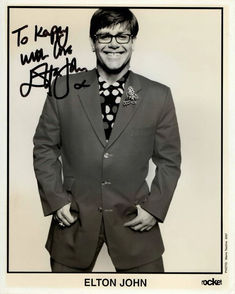 ELTON JOHN SIGNED AUTOGRAPH 8X10 PHOTO - BREAKING HEARTS, HONKY CHATEAU, RARE!