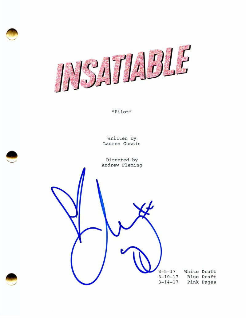 DEBBY RYAN SIGNED AUTOGRAPH INSATIABLE FULL PILOT SCRIPT - DISNEY THE SUIT LIFE