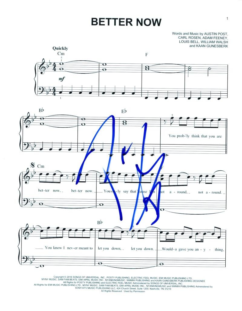 POST MALONE SIGNED AUTOGRAPH 