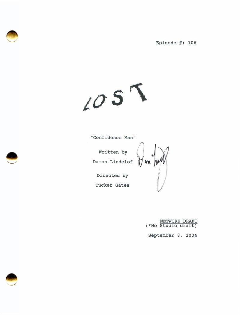 DAMON LINDELOF SIGNED AUTOGRAPH LOST EPISODE SCRIPT - JJ ABRAMS EVANGELINE LILLY