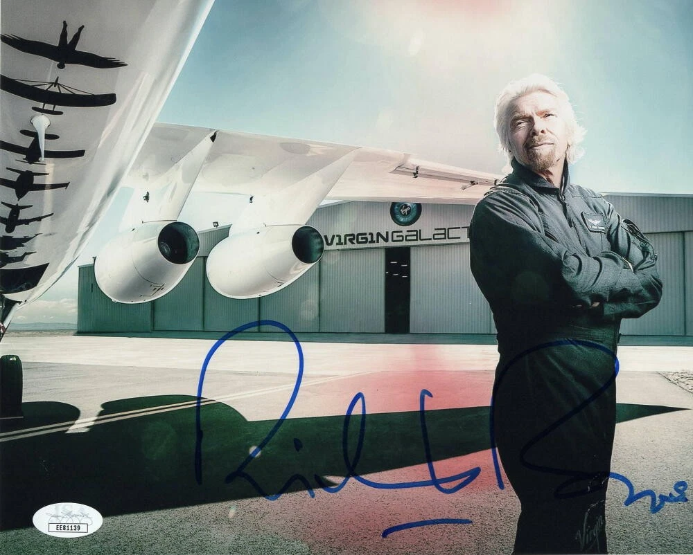 RICHARD BRANSON SIGNED AUTOGRAPH 8x10 PHOTO - VIRGIN GALACTIC CEO, VERY RARE JSA