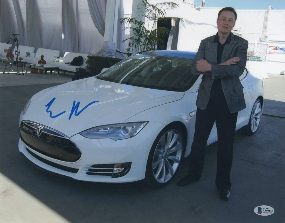 ELON MUSK SIGNED AUTOGRAPH 11X14 PHOTO - SPACEX, TESLA FOUNDER VERY RARE BECKETT