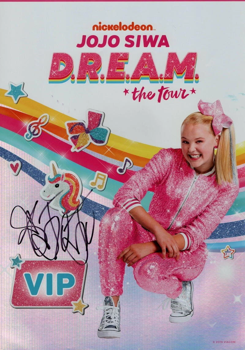 JOJO SIWA SIGNED AUTOGRAPH D.R.E.A.M. DREAM TOUR VIP POSTER C - NICKELODEON STAR