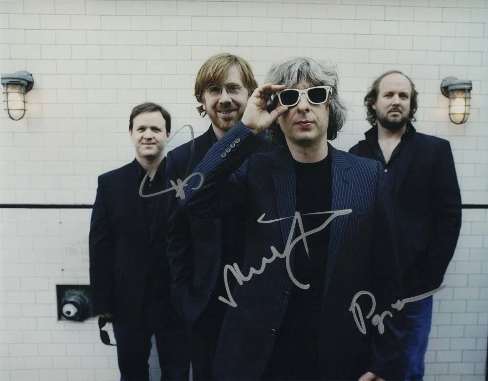 PHISH BAND SIGNED AUTOGRAPH 11X14 PHOTO - RARE! TREY ANASTASIO, MIKE & PAGE ACOA