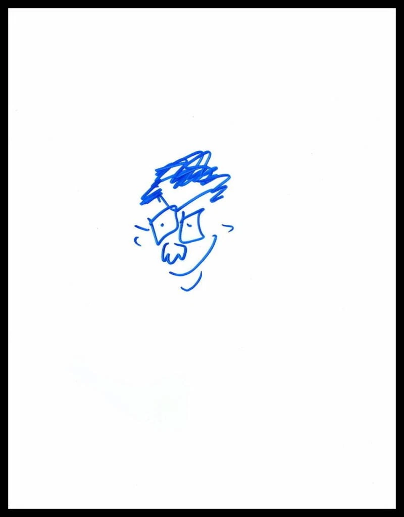 FRED ARMISEN SIGNED AUTOGRAPH HAND DRAWN ORIGINAL ART SKETCH - PORTLANDIA STAR
