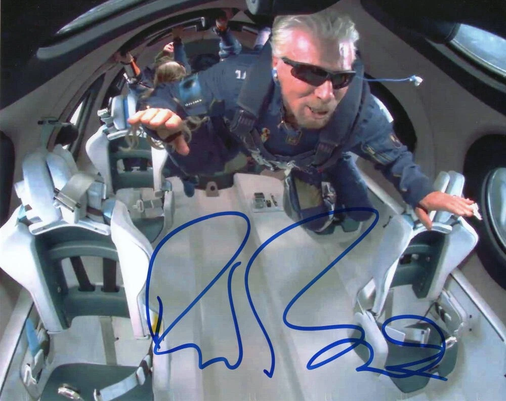 RICHARD BRANSON SIGNED AUTOGRAPH 8x10 PHOTO - VIRGIN GALACTIC CEO IN SPACE! RARE
