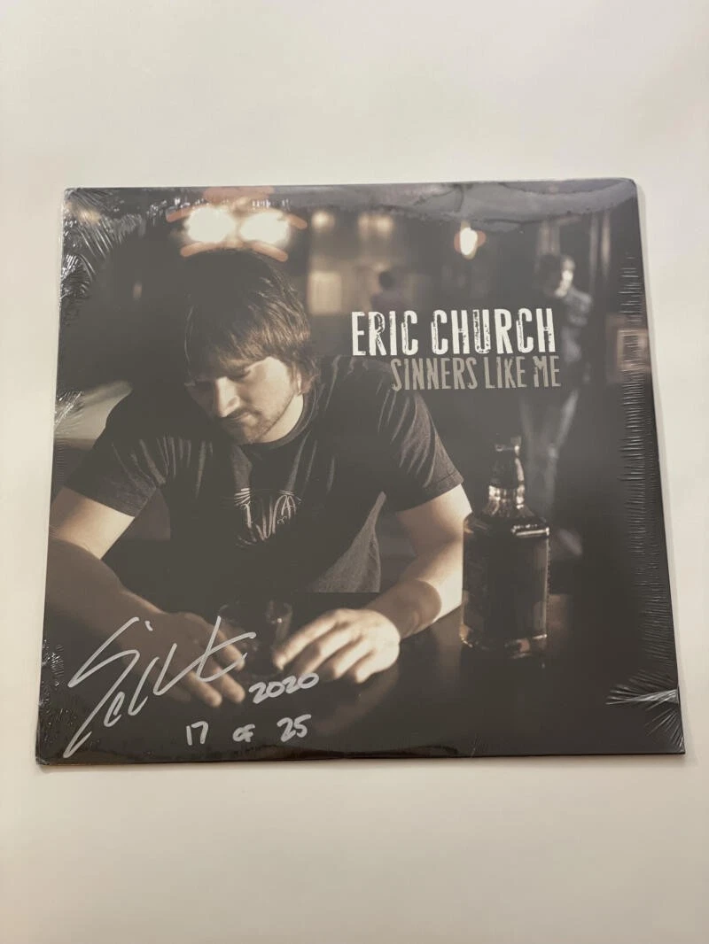 ERIC CHURCH SIGNED AUTOGRAPH ALBUM VINYL RECORD - SINNERS LIKE ME LE #17/25 ACOA
