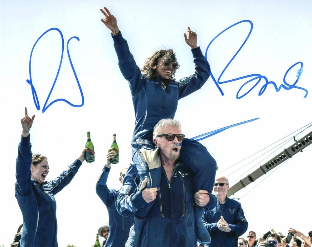 RICHARD BRANSON SIGNED AUTOGRAPH 8x10 PHOTO - CELEBRATING HIS SUCCESSFUL LAUNCH