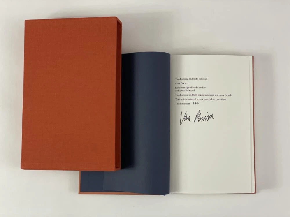 VAN MORRISON SIGNED AUTOGRAPH “KEEP ‘ER LIT” BOOK HAND #’D 246/260 RARE W/ ACOA COLLECTIBLE MEMORABILIA